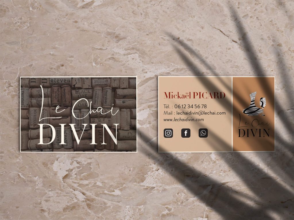 Chai divin, carte de visite - mockup
